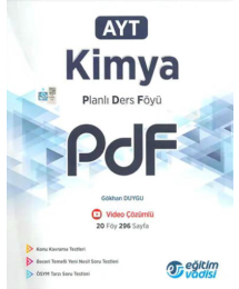 AYT Kimya Planlı Ders Föyü PDF Eğitim Vadisi Yayınları