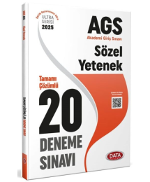 2025 AGS Sözel Yetenek Tamamı Çözümlü 20 Deneme Sınavı Data Yayınları