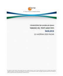2025 YDT İngilizce Çıkmış Sınav Soruları
