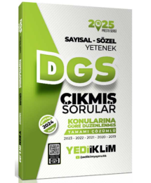2025 DGS Sayısal-Sözel Yetenek Tamamı Çözümlü Konularına Göre Çıkmış Sorular Yediiklim Yayınları