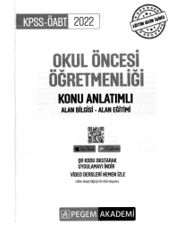 OKUL ÖNCESİ ÖĞRETMENLİĞİ KONU ANLATIMLI ALAN BİLGİSİ- ALAN EĞİTİMİ