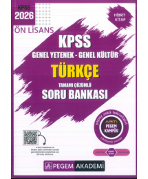 Ön Lisans KPSS Türkçe Tamamı Çözümlü Soru Bankası Pegem Akademi