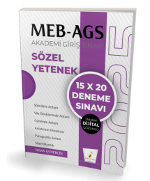 2025 MEB-AGS Sözel Yetenek 15x20 Deneme Çözümlü Pelikan Yayınları