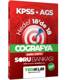 KPSS AGS Coğrafya Hedef 18 de 18 Konu Özetli Soru Bankası Yediiklim Yayınları