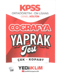 2026 KPSS Ortaöğretim-Önlisans Coğrafya Çek Kopart Yaprak Test Yediiklim Yayınları