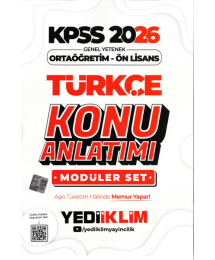 2026 KPSS Lise Ortaöğretim Ön Lisans Konu Anlatımlı Modüler TÜRKÇE Yediiklim Yayınları