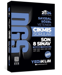 2024 DGS Sayısal Sözel Yetenek Tamamı Çözümlü Son 8 Sınav Çıkmış Sorular (2016-2023)