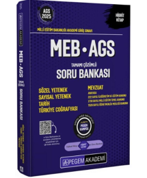 2025 MEB-AGS Sözel-Sayısal Yetenek, Tarih, Türkiye Coğrafyası, Mevzuat Soru Bankası Çözümlü Pegem Akademi Yayınları