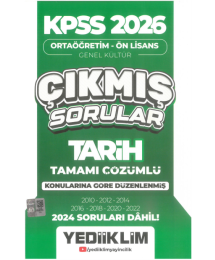 2026 KPSS Ortaöğretim-Önlisans Tarih Konularına Göre Çıkmış Sorular(2024 soruları dahil) Yediiklim Yayınları