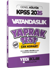 2026 KPSS Genel Yetenek Vatandaşlık Çek Kopart Yaprak Test Yediiklim Yayınları