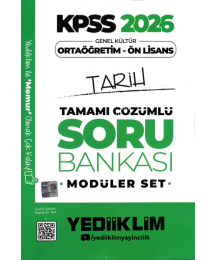 2026 KPSS Lise Ortaöğretim Ön Lisans Soru Bankası Çözümlü Modüler TARİH Yediiklim Yayınları