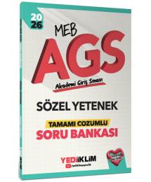 2026 MEB AGS Sözel Yetenek Tamamı Çözümlü Soru Bankası Yediiklim Yayınları