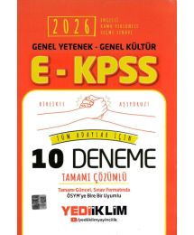 2026 E-KPSS Genel Yetenek Genel Kültür Tüm Adaylar İçin Tamamı Çözümlü 10 Deneme Yediiklim Yayınları