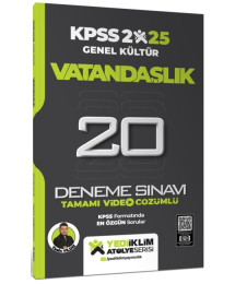 2025 KPSS Vatandaşlık Genel Kültür Atölye Serisi Tamamı Video Çözümlü 20 Deneme Sınavı Yediiklim Yayınları